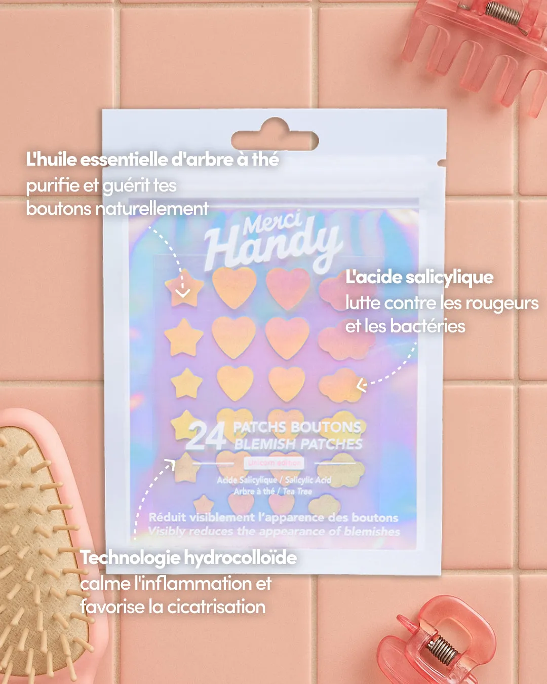 Merci Handy Holo Pickel-Patches 72 Stück Teebaum