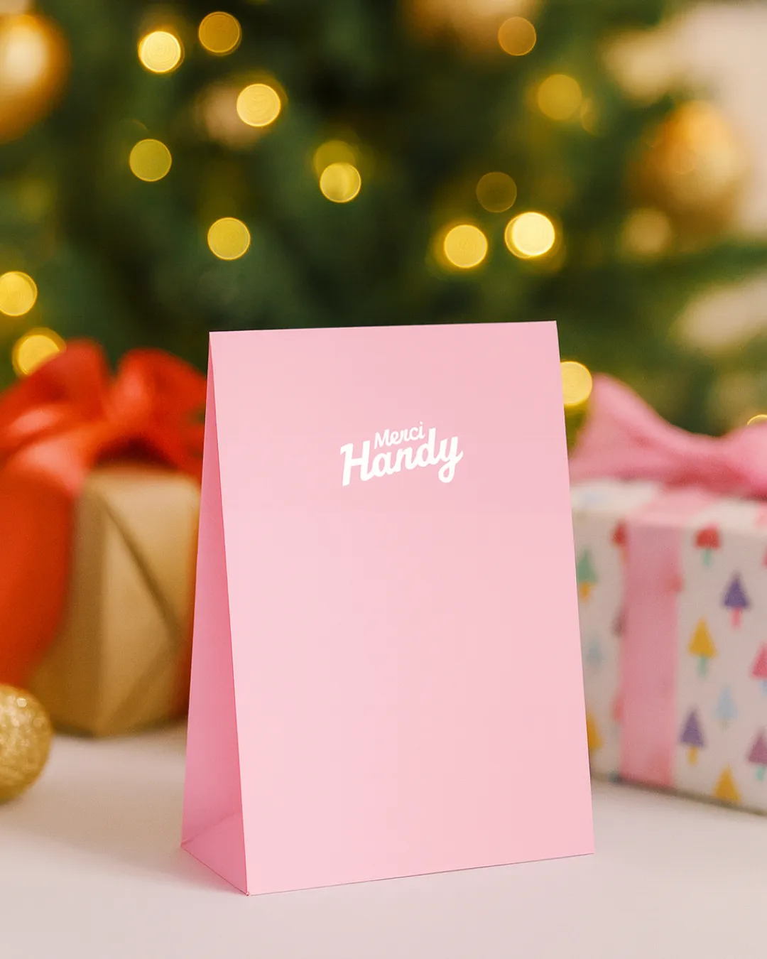 Merci Handy Geschenkbeutel Pochette rosa wiederverwendbar