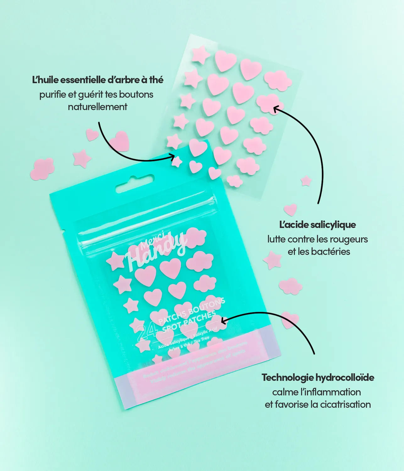 Merci Handy Trio Patchs Boutons Pickelpatch 3 Stile