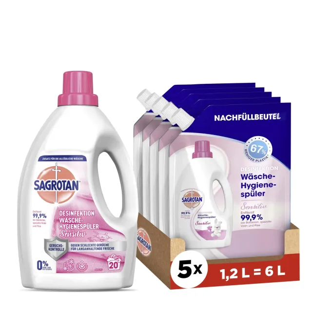 Sagrotan Wäsche-Hygienespüler Sensitiv Wäschespüler 7,5 L ohne Duft
