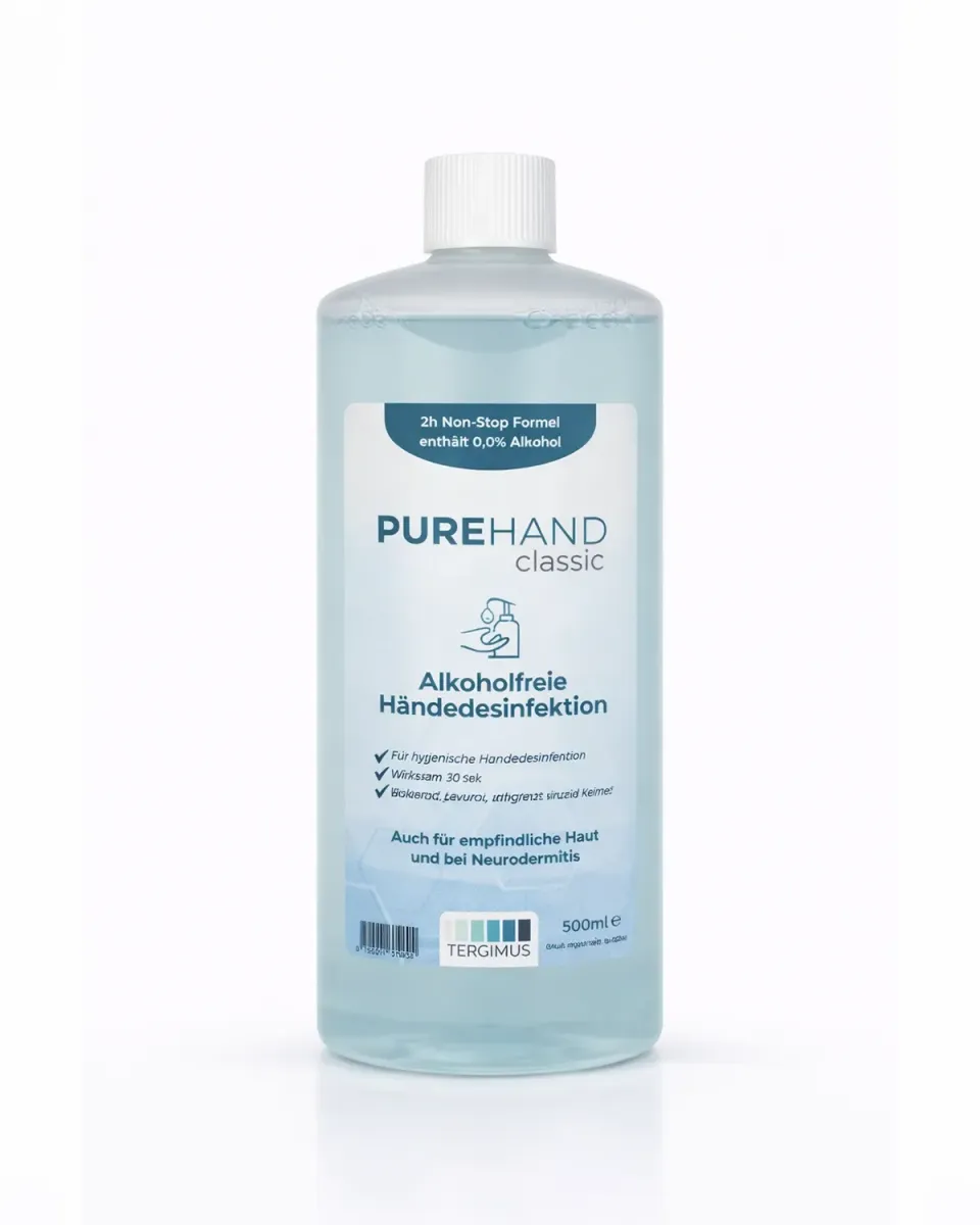 Purehand Classic Händedesinfektion 500ml Euroflasche alkoholfrei