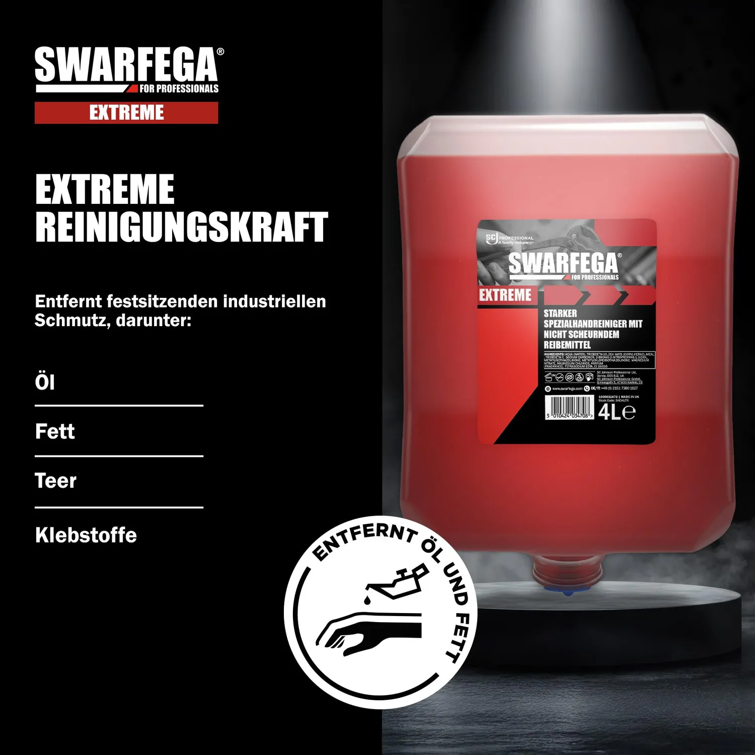 SC Johnson Swarfega Extreme Handreiniger 4L Kartusche Teer