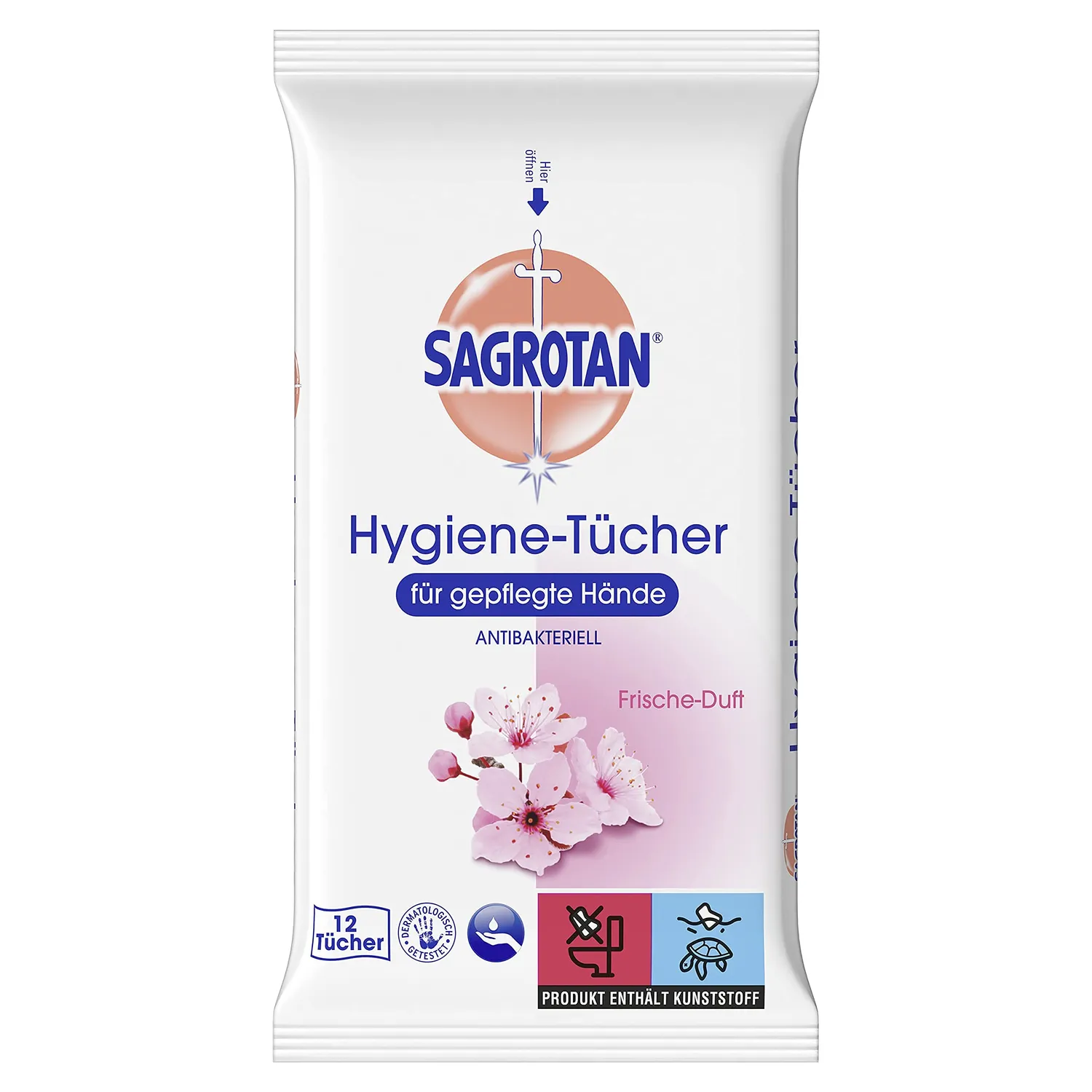 Sagrotan Hygiene-Tücher Hände 180 Stück Reise-Feuchttücher
