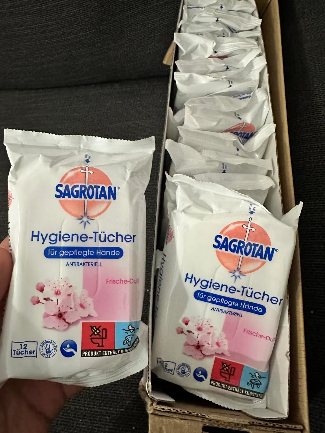 Sagrotan Hygiene-Tücher Hände 180 Stück Reise-Feuchttücher