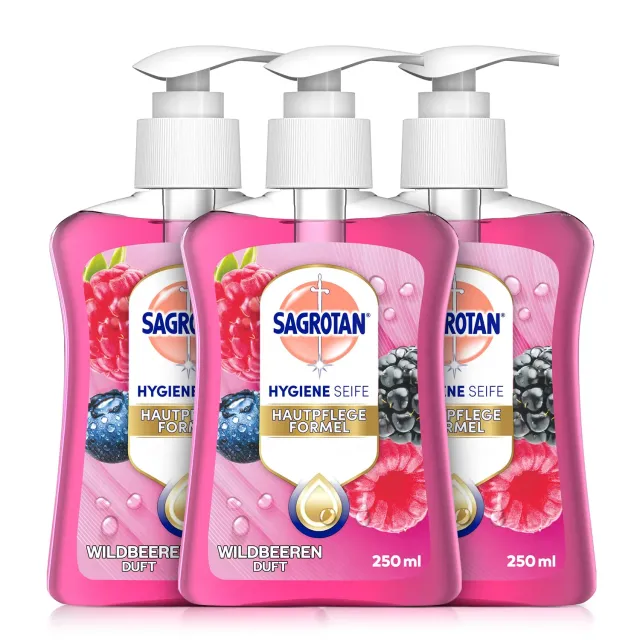 Sagrotan Handseife Brombeere Waldfrüchte Flüssigseife 3x250 ml