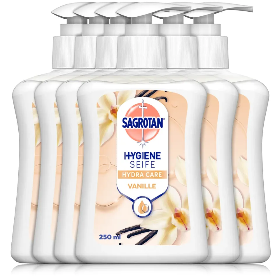 Sagrotan Vanille und Cashmere Flüssigseife 6x250ml antibakteriell