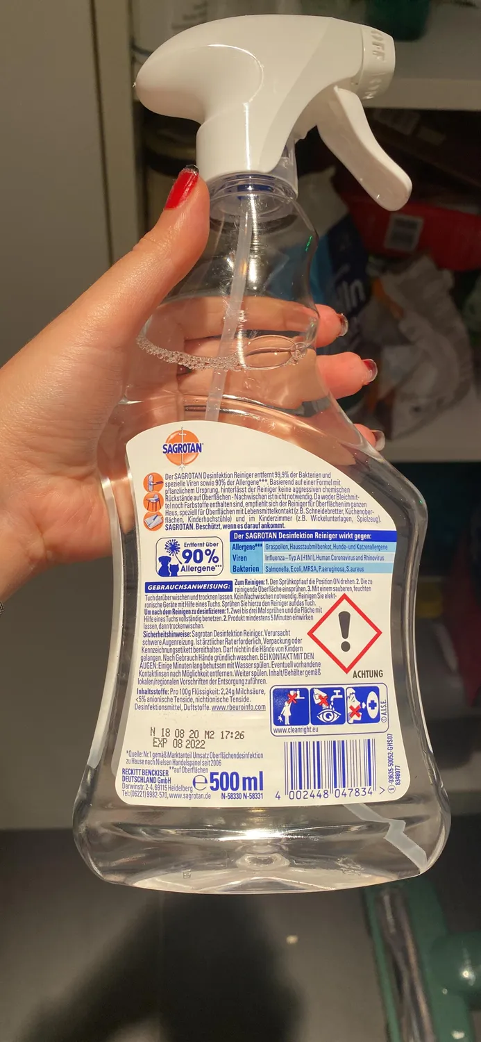Sagrotan Desinfektions-Reiniger Spray 500ml ohne Bleiche