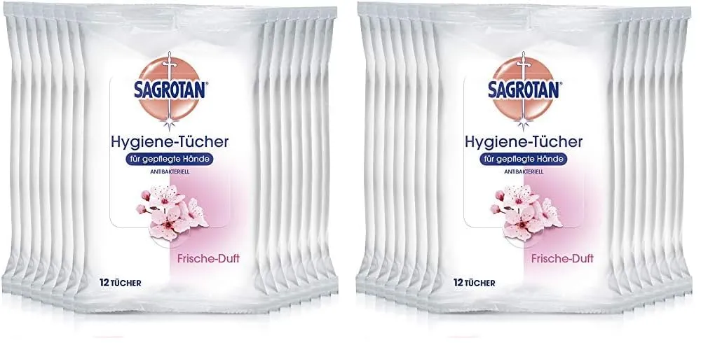 Sagrotan Hygiene-Tücher Hände 180 Stück Reise-Feuchttücher