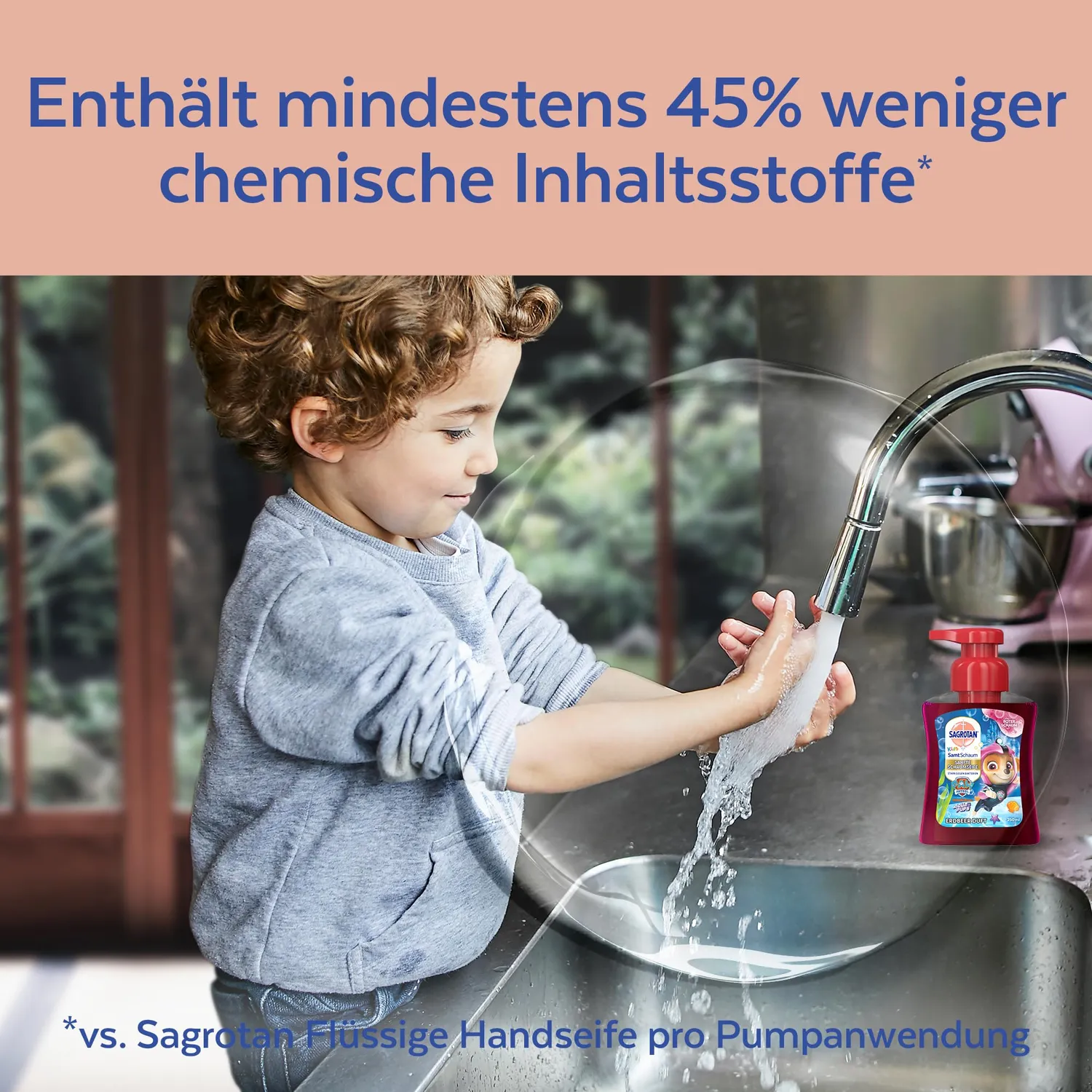 Sagrotan Kids Samt-Schaumseife Erdbeere Schaum 6x250 ml