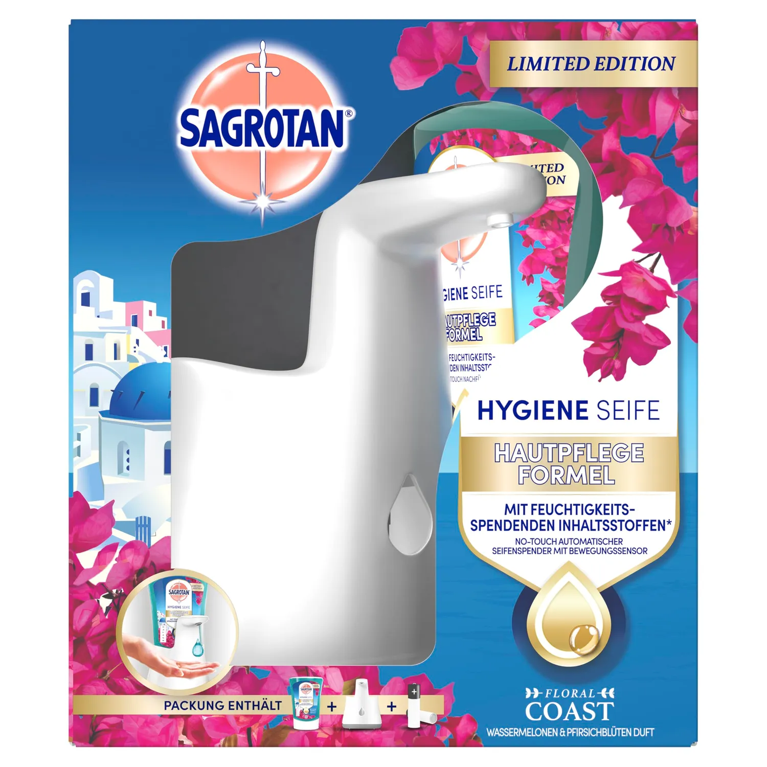 Sagrotan No-Touch Starter-Set Seife Floral Coast 4x250ml