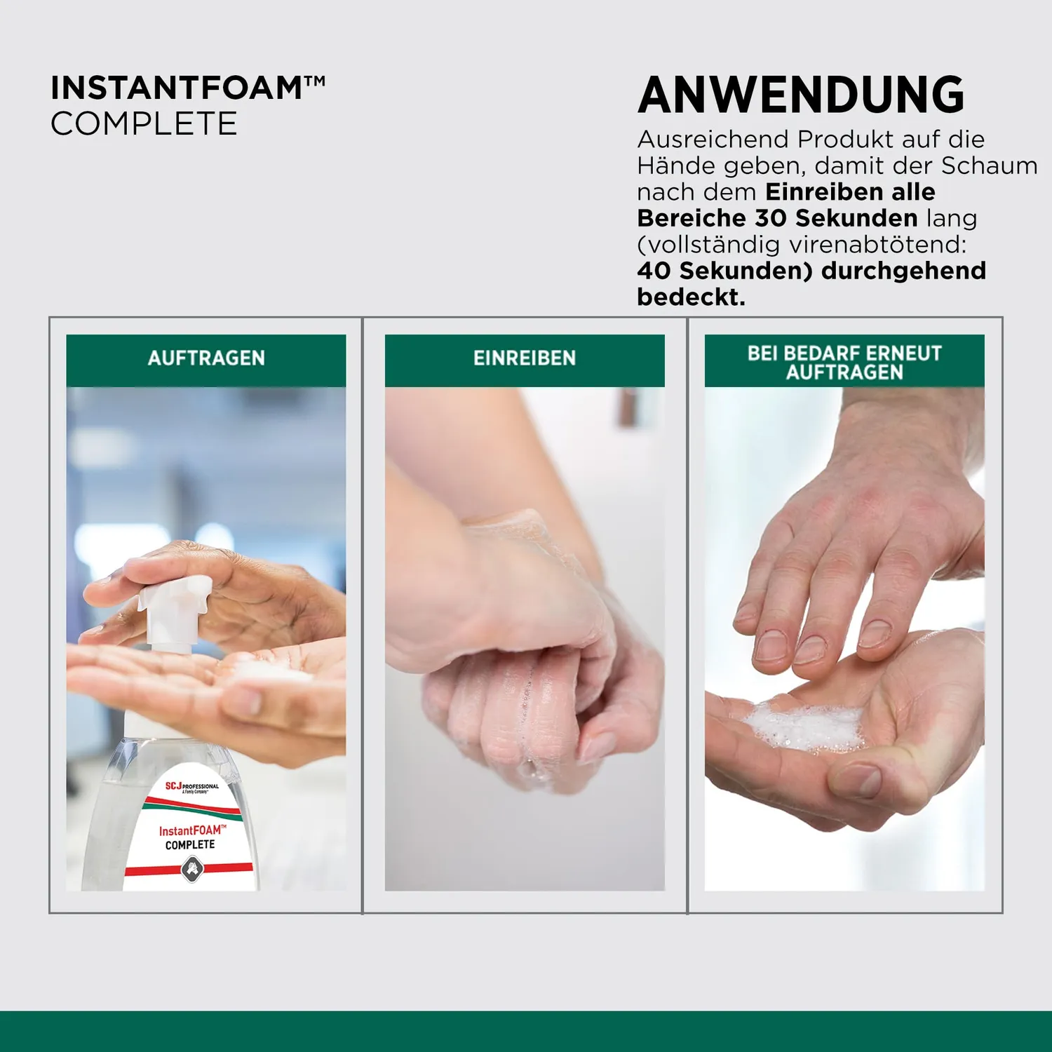 SC Johnson InstantFOAM Complete Händedesinfektion 250ml Schaum