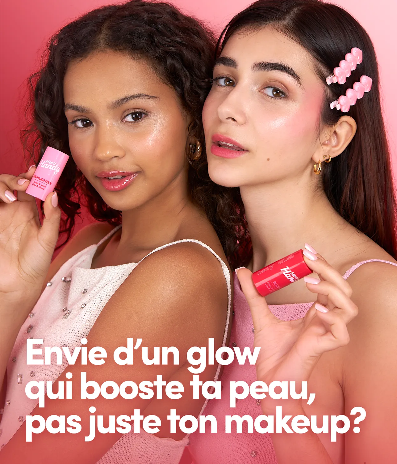 Merci Handy Let's Glow Heroes Make-up Set Blush Highlighter