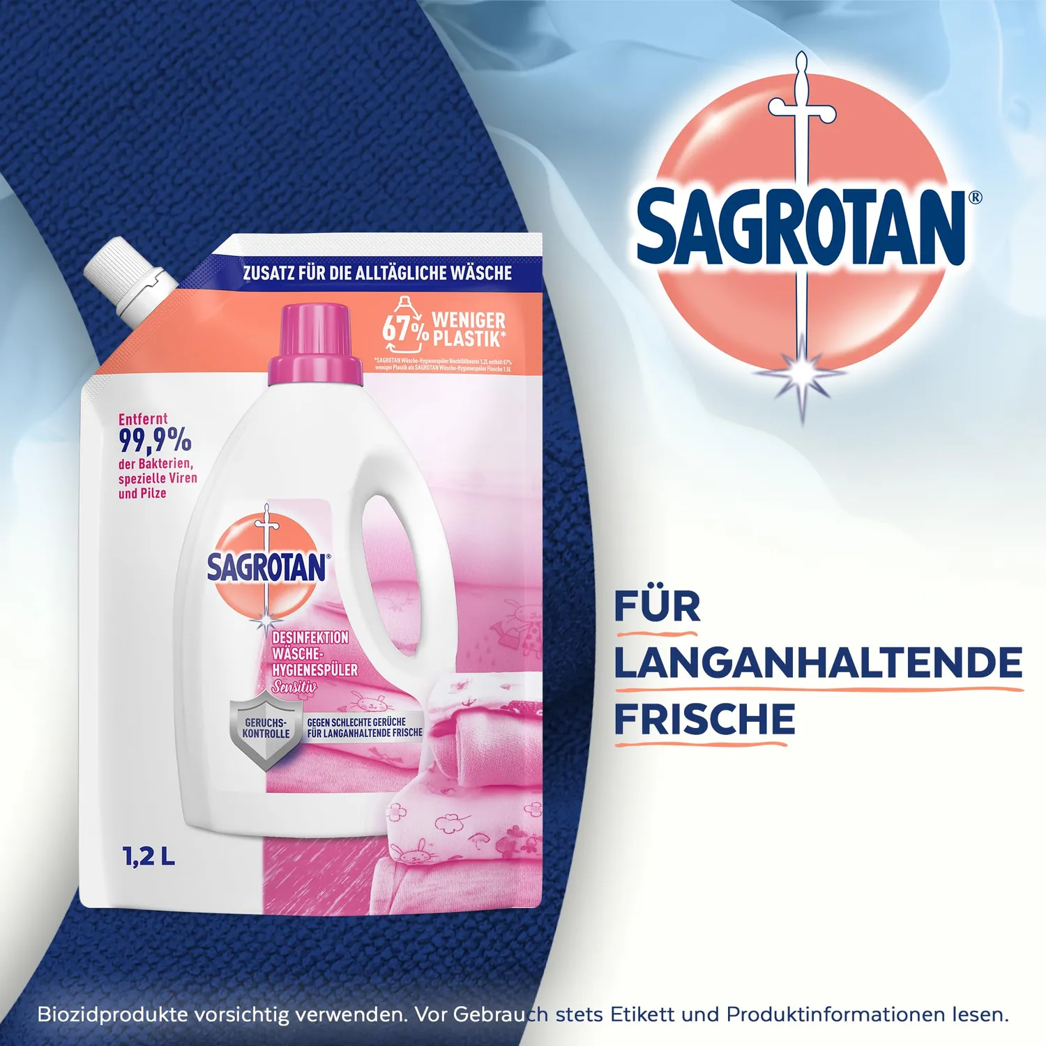 Sagrotan Sensitiv Wäsche-Hygienespüler 5x1,2 L duftfrei