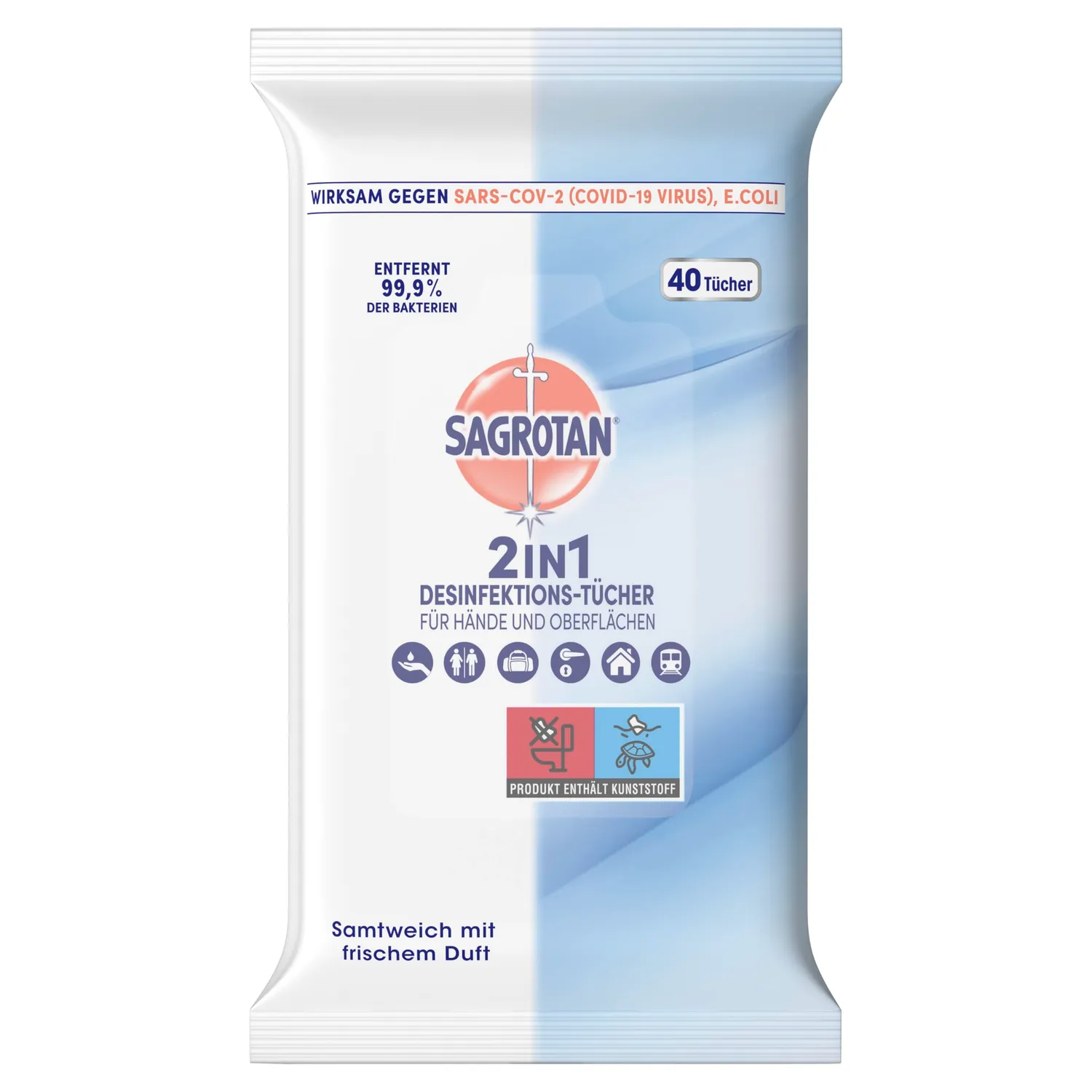 Sagrotan 2in1-Desinfektionstücher Tücher 40 Stück Hand+Fläche