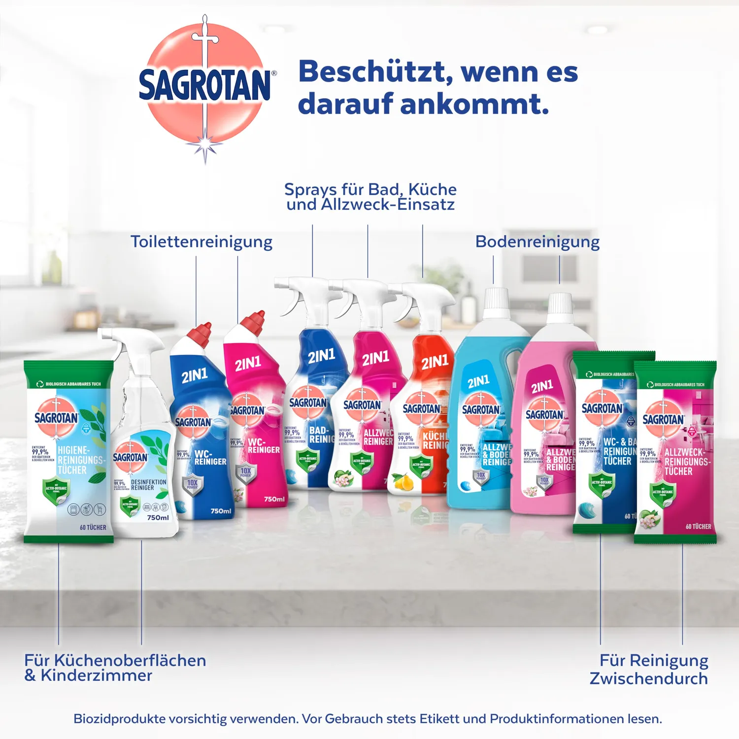 Sagrotan Küchen-Reiniger Zitrone Spray 4x750ml fettlösend