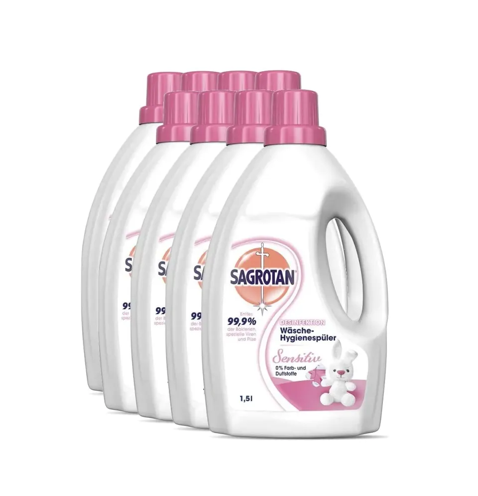 Sagrotan Wäsche-Hygienespüler Sensitiv 8x1,5l ohne Duftstoffe