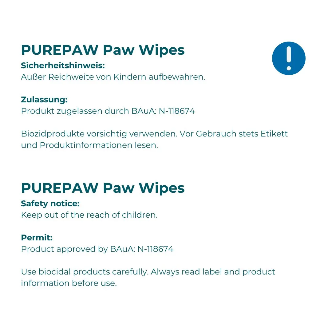 Purepaw Paw Wipes Pfotentücher alkoholfrei