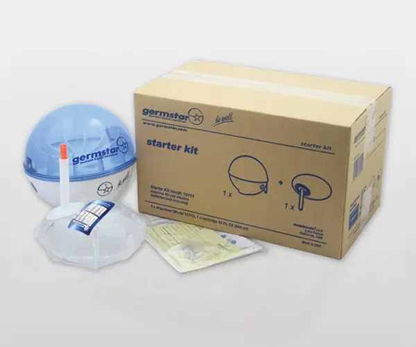 Germstar 32oz Starter-Set Spender Weiß-Blau Original 946ml