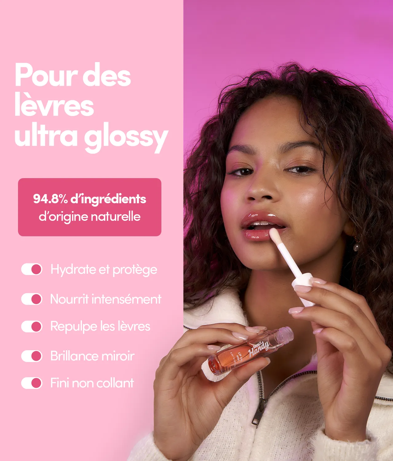 Merci Handy Lèvres Lippenpflege-Set 3-teilig Bürste Öl Balsam