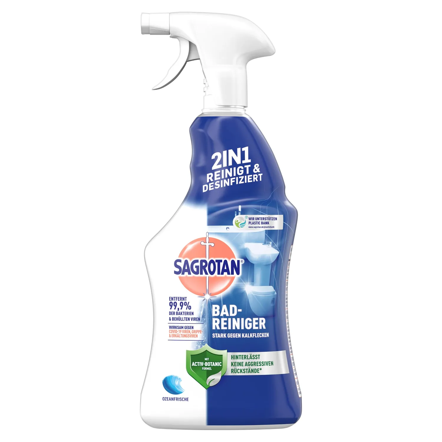 Sagrotan Bad-Reiniger Ozeanfrische Spray 4x750ml 2in1