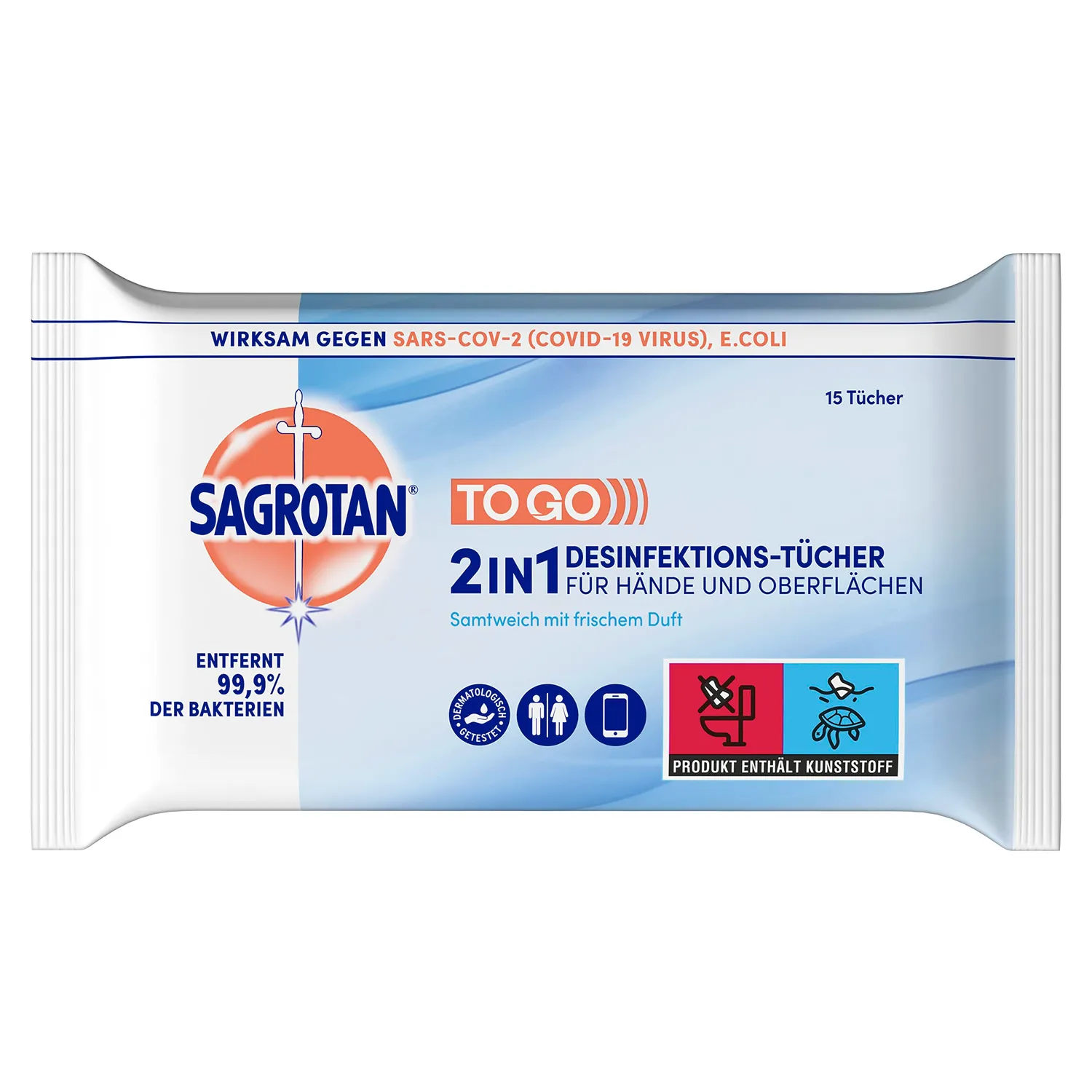 Sagrotan 2in1 Desinfektionstücher 15 Stück für Hände