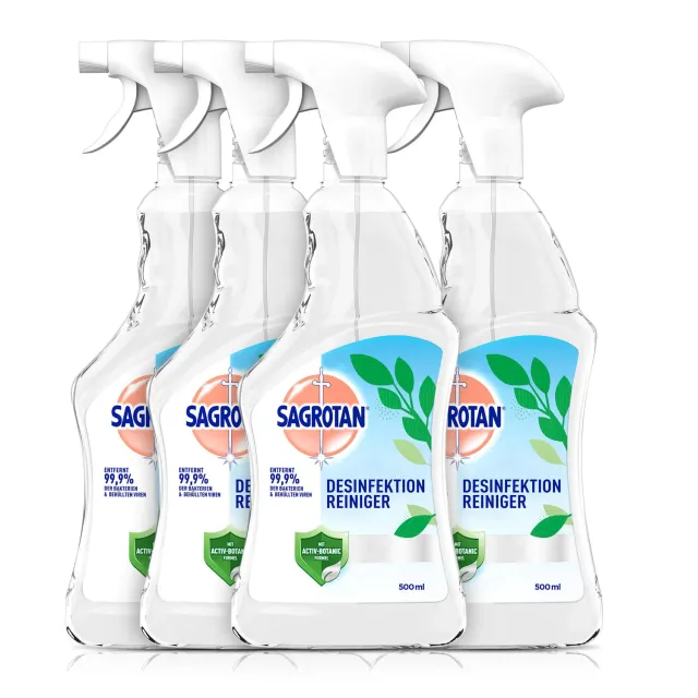 Sagrotan Desinfektions-Reiniger Spray 4x500ml ohne Bleiche