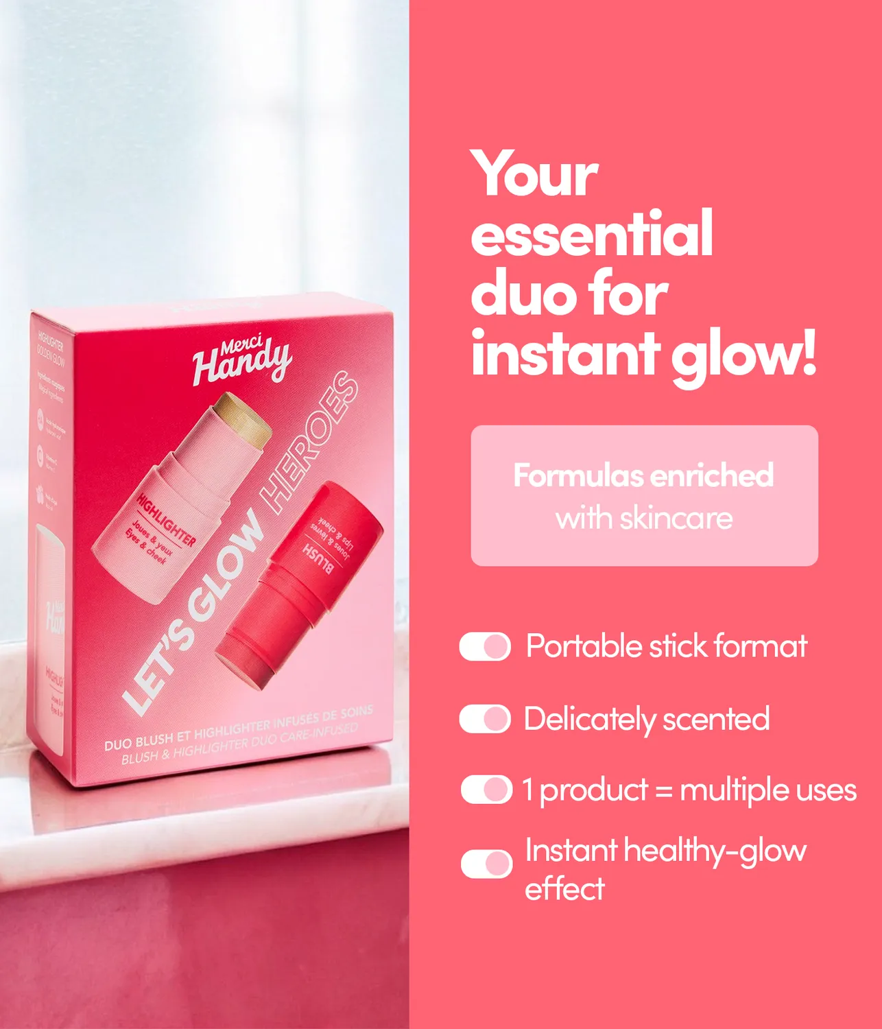 Merci Handy Let's Glow Heroes Make-up Set 2 Sticks