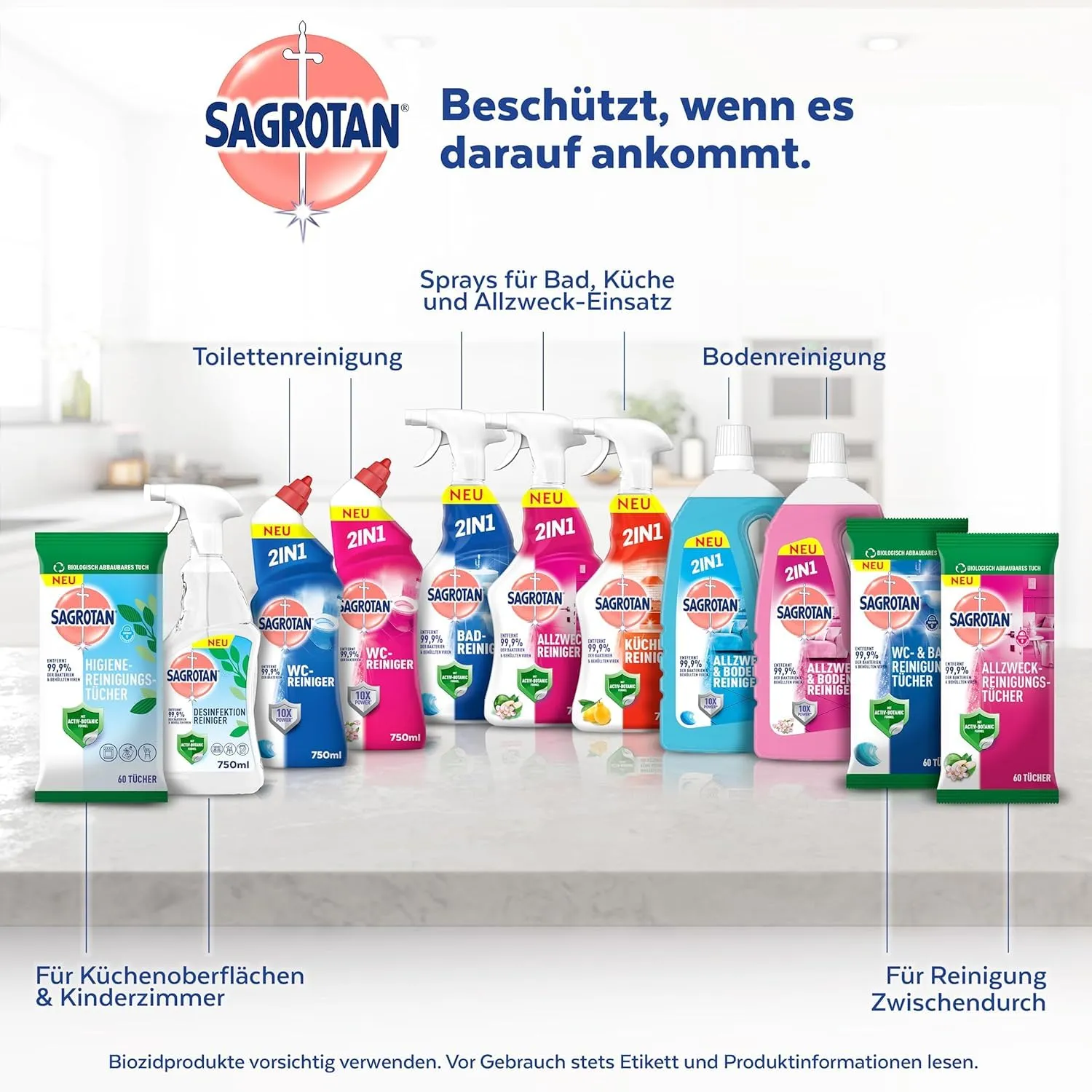 Sagrotan 3er Reinigungsset Küche Bad Schimmel 3x750ml Zitrone