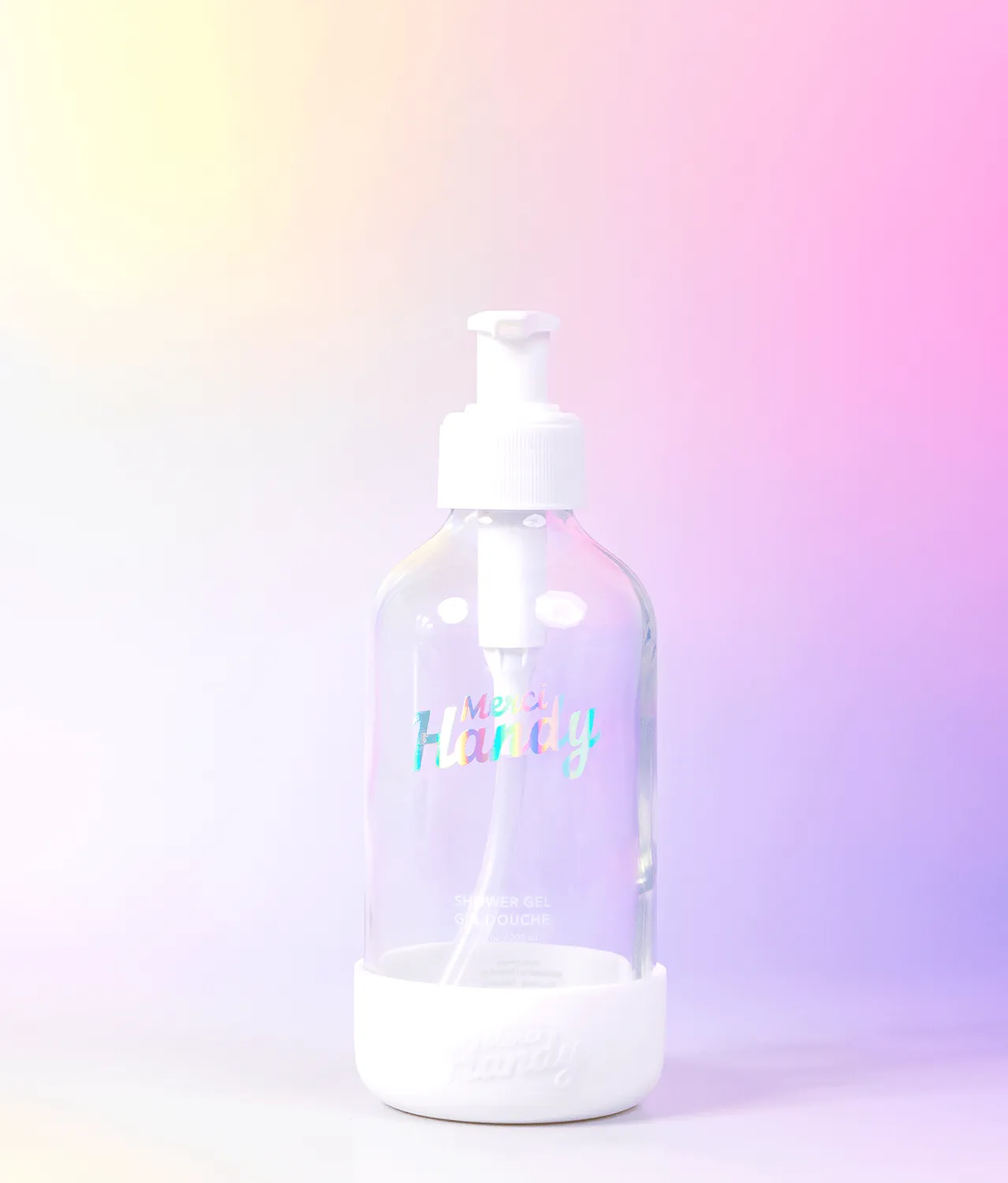 Merci Handy Pour Toujours Duschgel-Flasche Glas leer