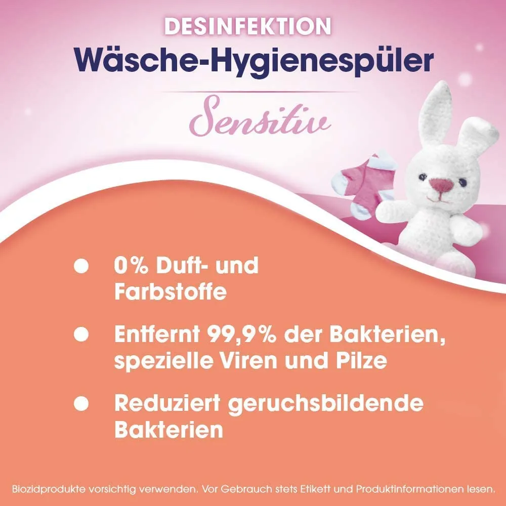 Sagrotan Wäsche-Hygienespüler Sensitiv 8x1,5l ohne Duftstoffe