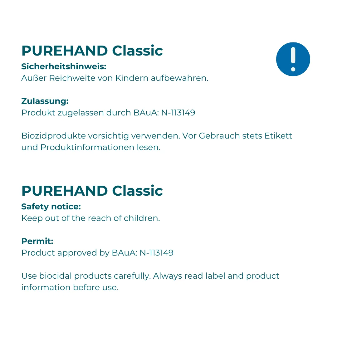 Purehand Classic Händedesinfektion 250 ml alkoholfrei Flüssig
