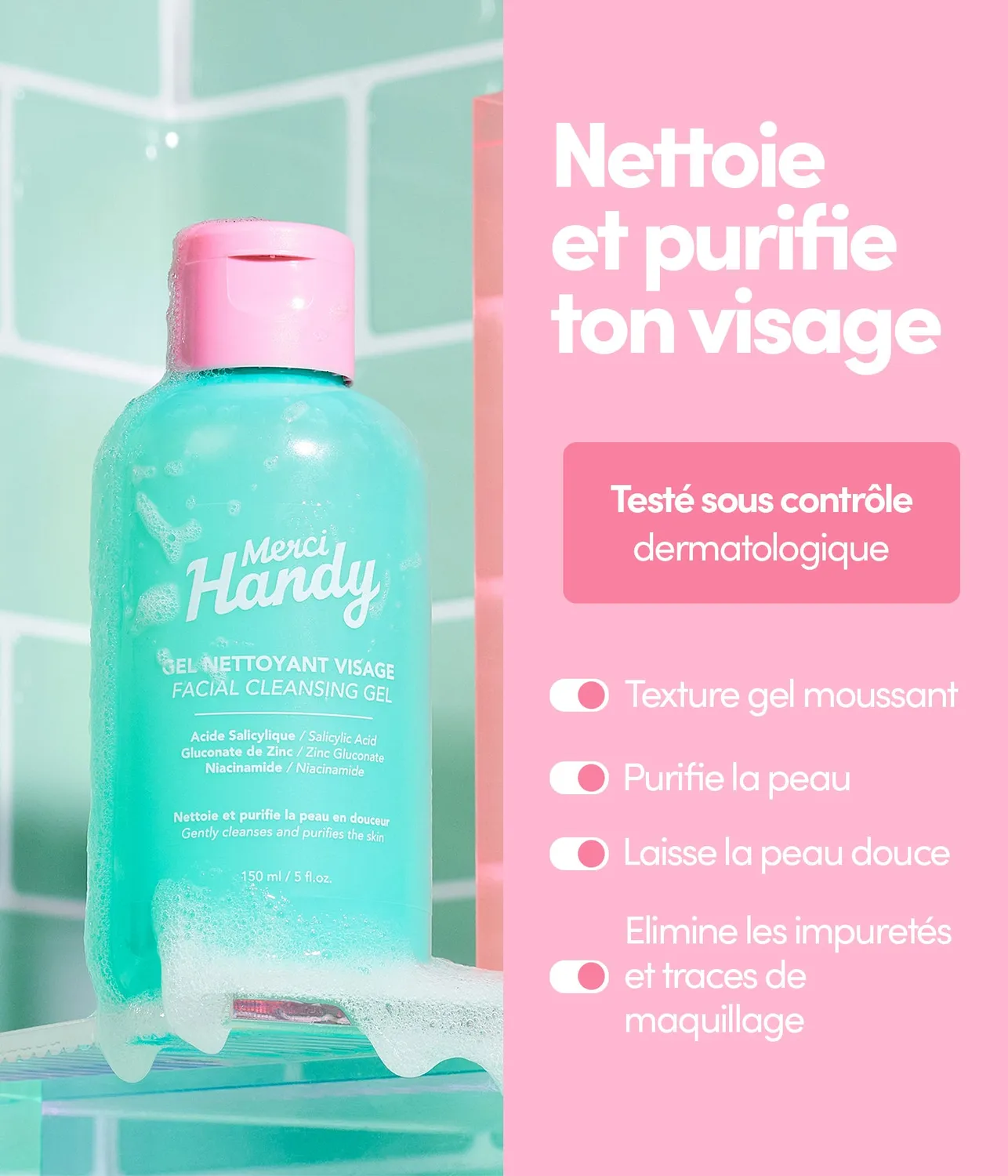 Merci Handy Gesichts Set Waschgel 150ml Bürste