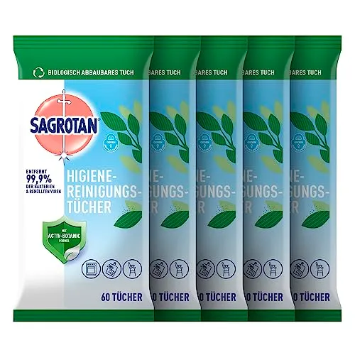 Sagrotan Hygienereinigungstücher neutral 5x60 Stück mild