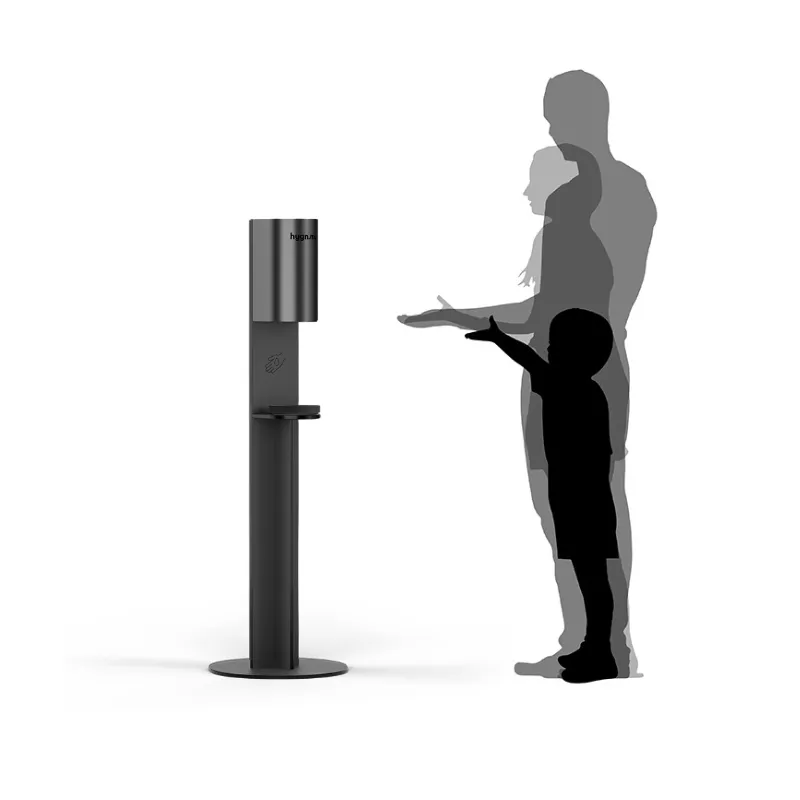 hygn.me Station 3 Column Desinfektionsspender schwarz berührungslos