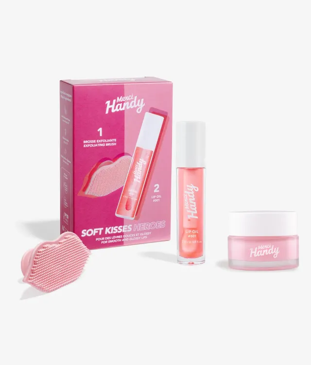 Merci Handy Lèvres Lippenpflege-Set 3-teilig Bürste Öl Balsam