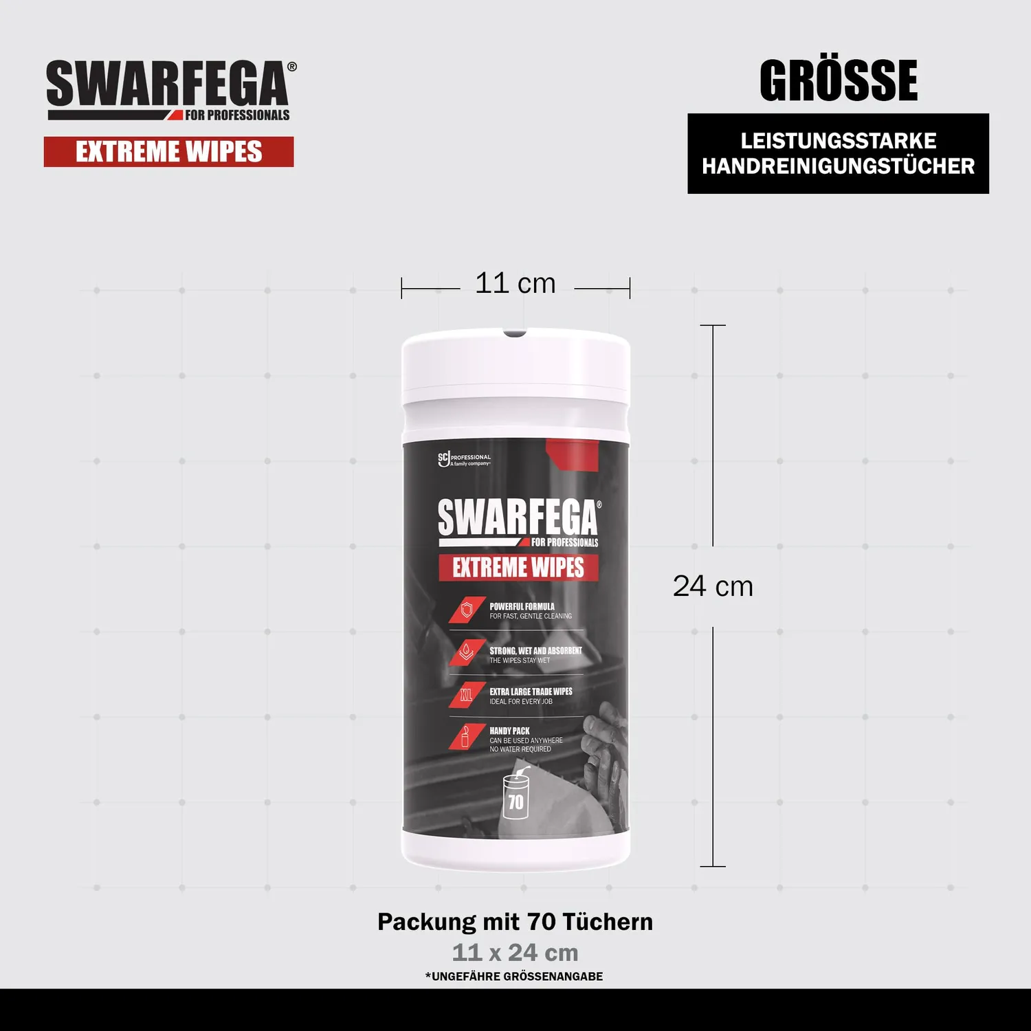 Swarfega Extreme Handreinigungstücher 70 Stück Farbe Schmutz