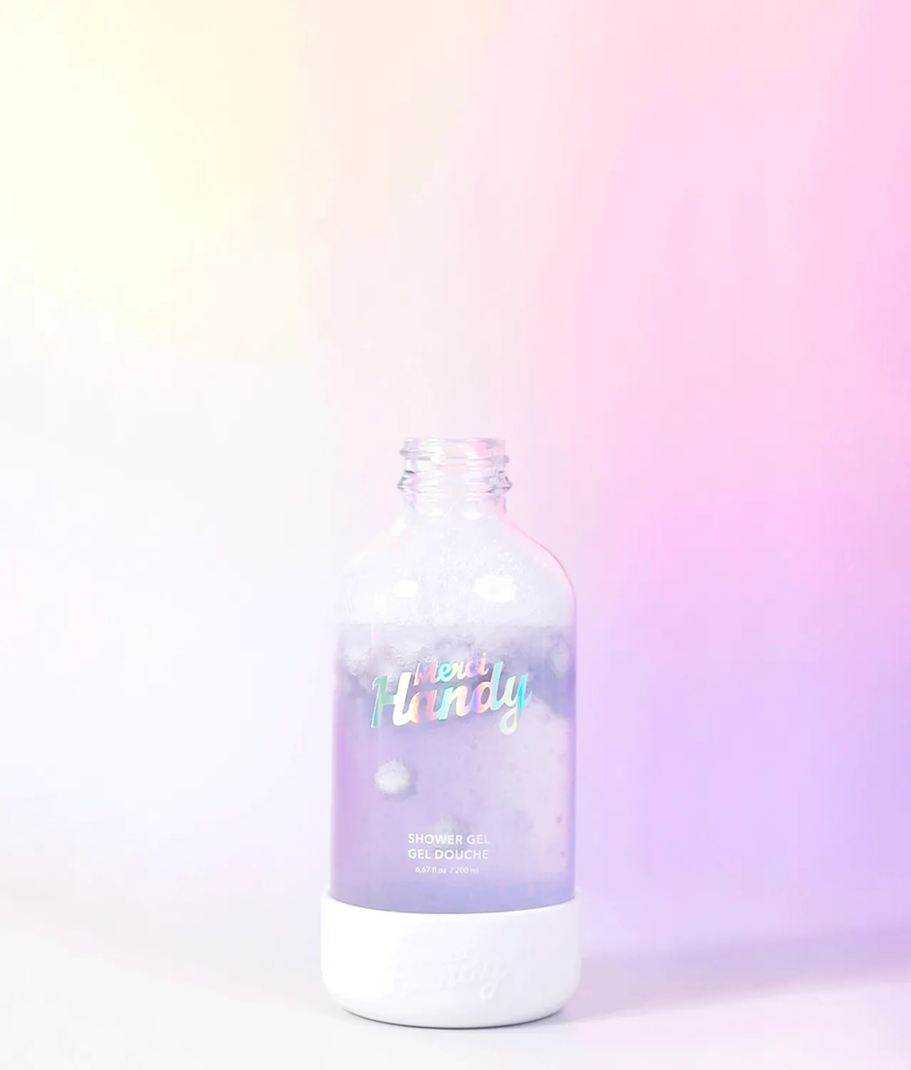 Merci Handy Pour Toujours Duschgel-Flasche Glas leer