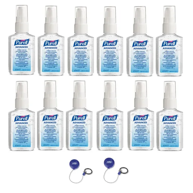 Purell Advanced Händedesinfektionsmittel 12x60ml mit Clip unparfümiert