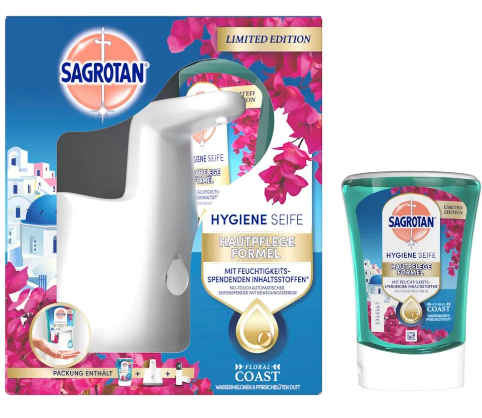 Sagrotan No-Touch Starter-Set Seifenspender Floral Coast Duft