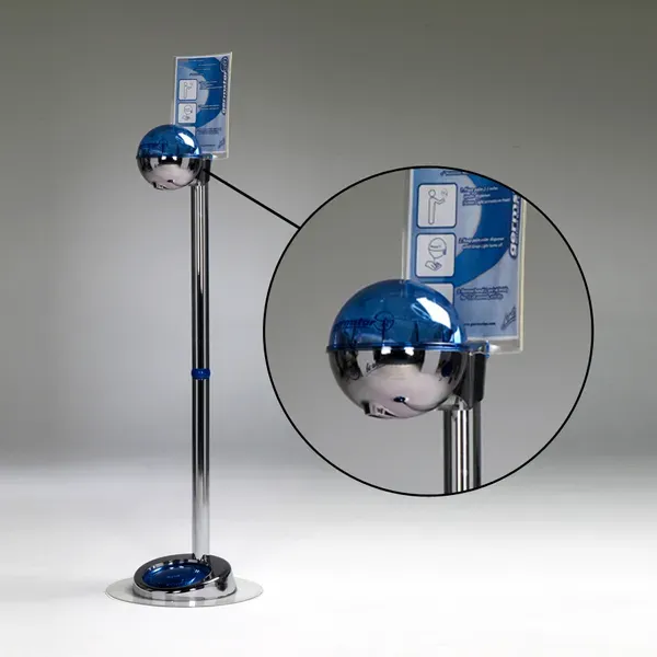 Germstar 32oz Desinfektionsspender Chrom/Blau Bodenständer berührungslos