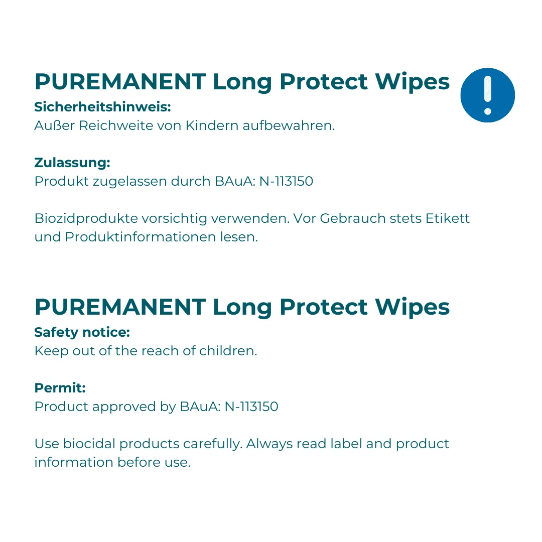 Puremanent Long Protect Desinfektionstücher Dose 80 Tücher alkoholfrei