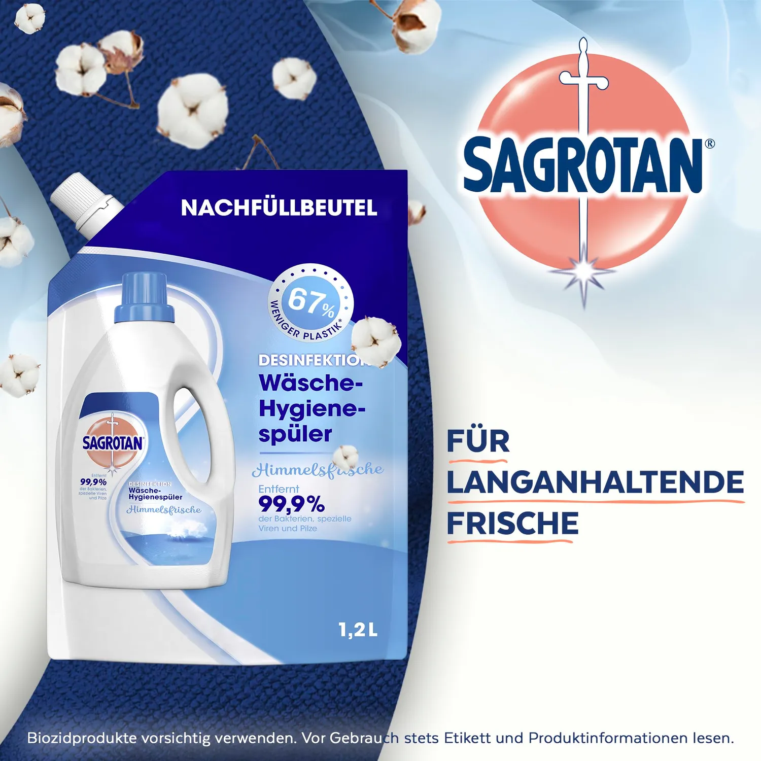 Sagrotan Himmelsfrische Wäsche-Hygienespüler Nachfüller 5x1,2L