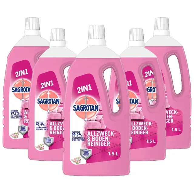 Sagrotan Allzweck-Reiniger Blütenfrische Desinfektion 5x1,5l 2in1