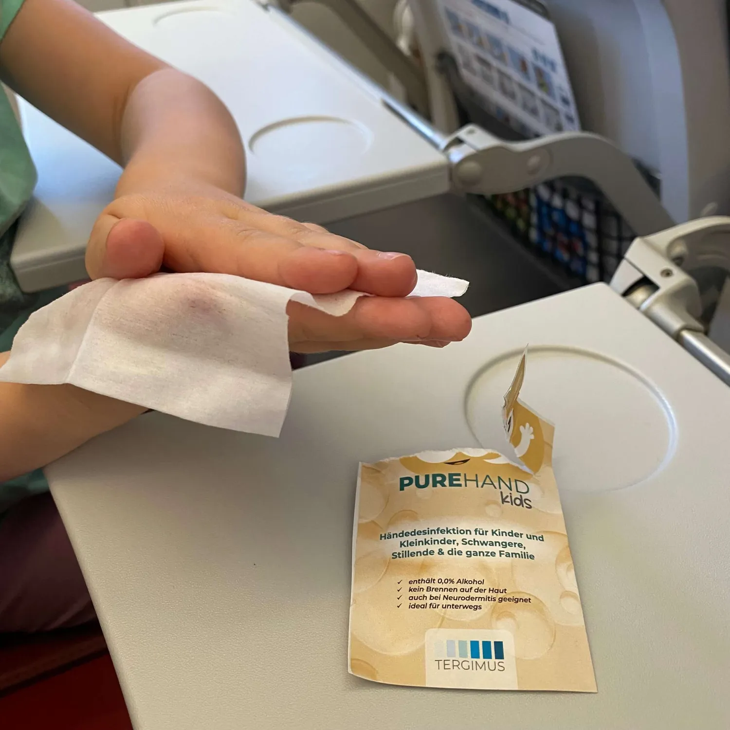 Purehand Kids Desinfektionstücher einzeln verpackt alkoholfrei für Kinder
