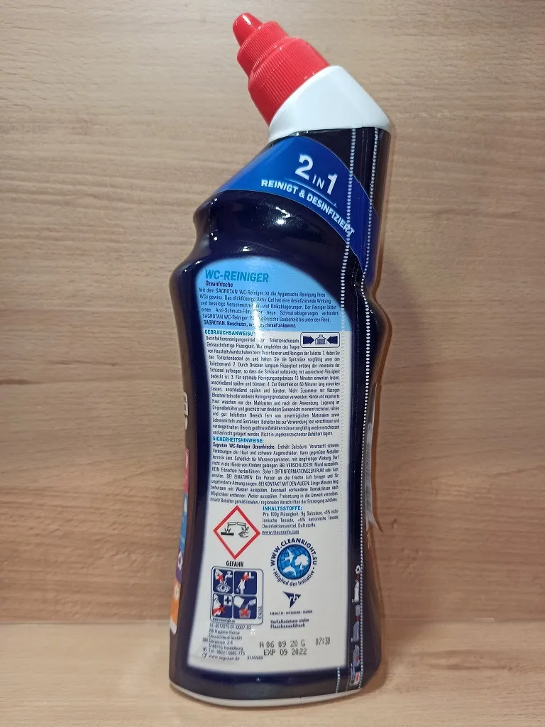 Sagrotan WC-Reiniger Ozeanfrische Gel 4x750ml Antischmutzfilm