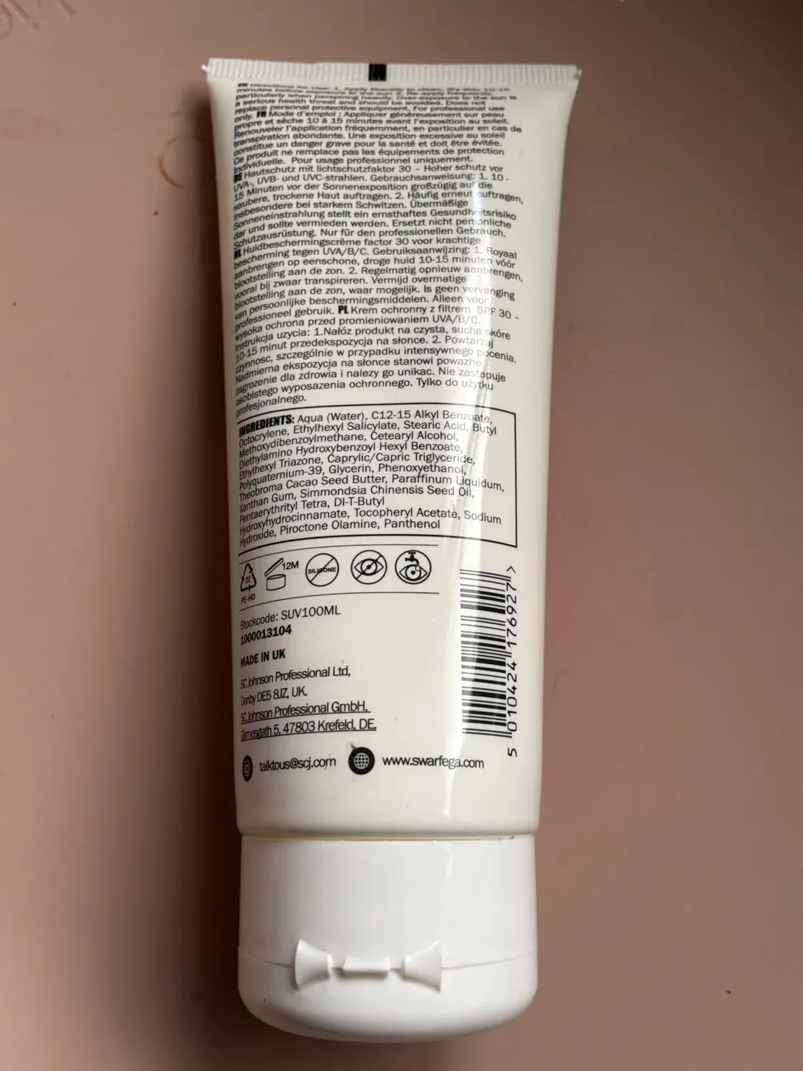 Swarfega Sun Protect Sonnencreme SPF30 100ml wasserfest