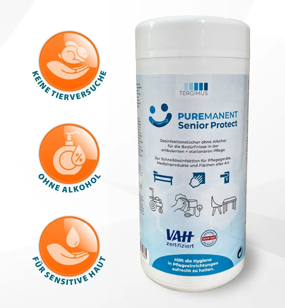 TERGIMUS PUREMANENT Senior Protect Tücher Spenderdose 24h
