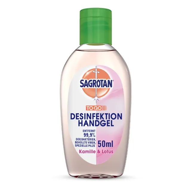 Sagrotan Hand-Desinfektionsgel Kamille Lotus 50 ml Reisegröße