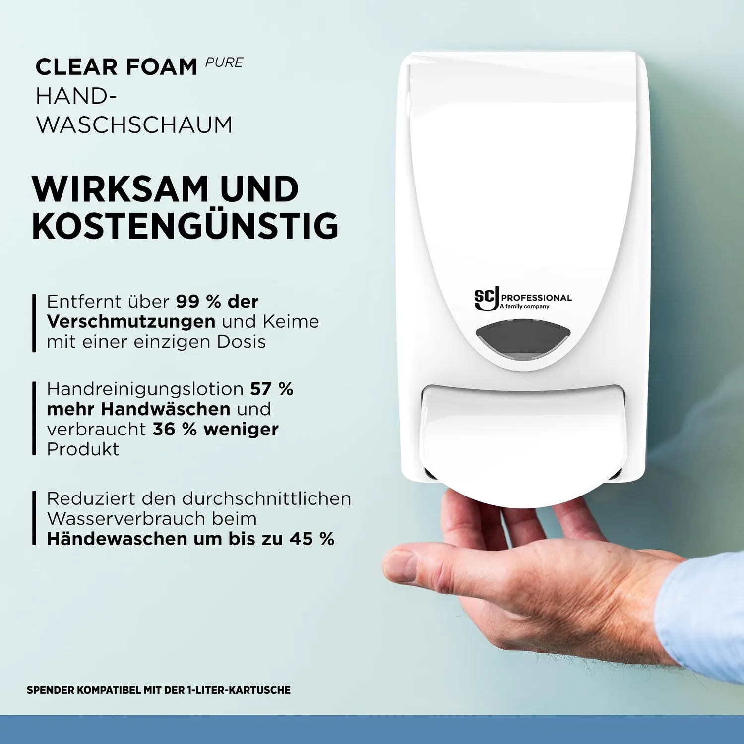 SC Johnson Clear Foam Pure Schaumseife 1L Starter-Set parfümfrei