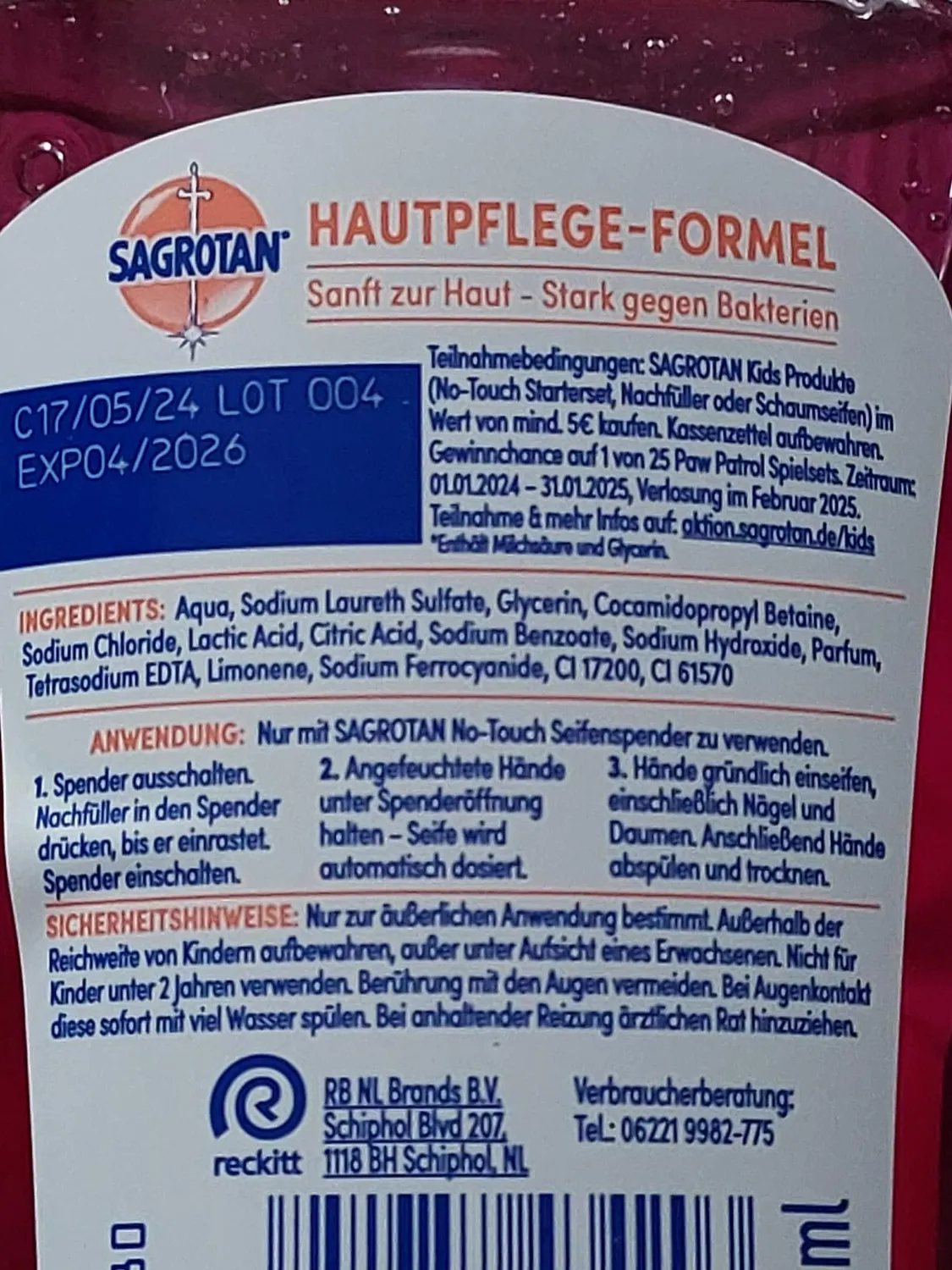Sagrotan Kids No-Touch Nachfüller Wildbeere 5x250 ml Seife